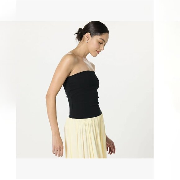 The Drop Lillian Mixed Media Strapless Maxi Dress NWT - Picture 5 of 11